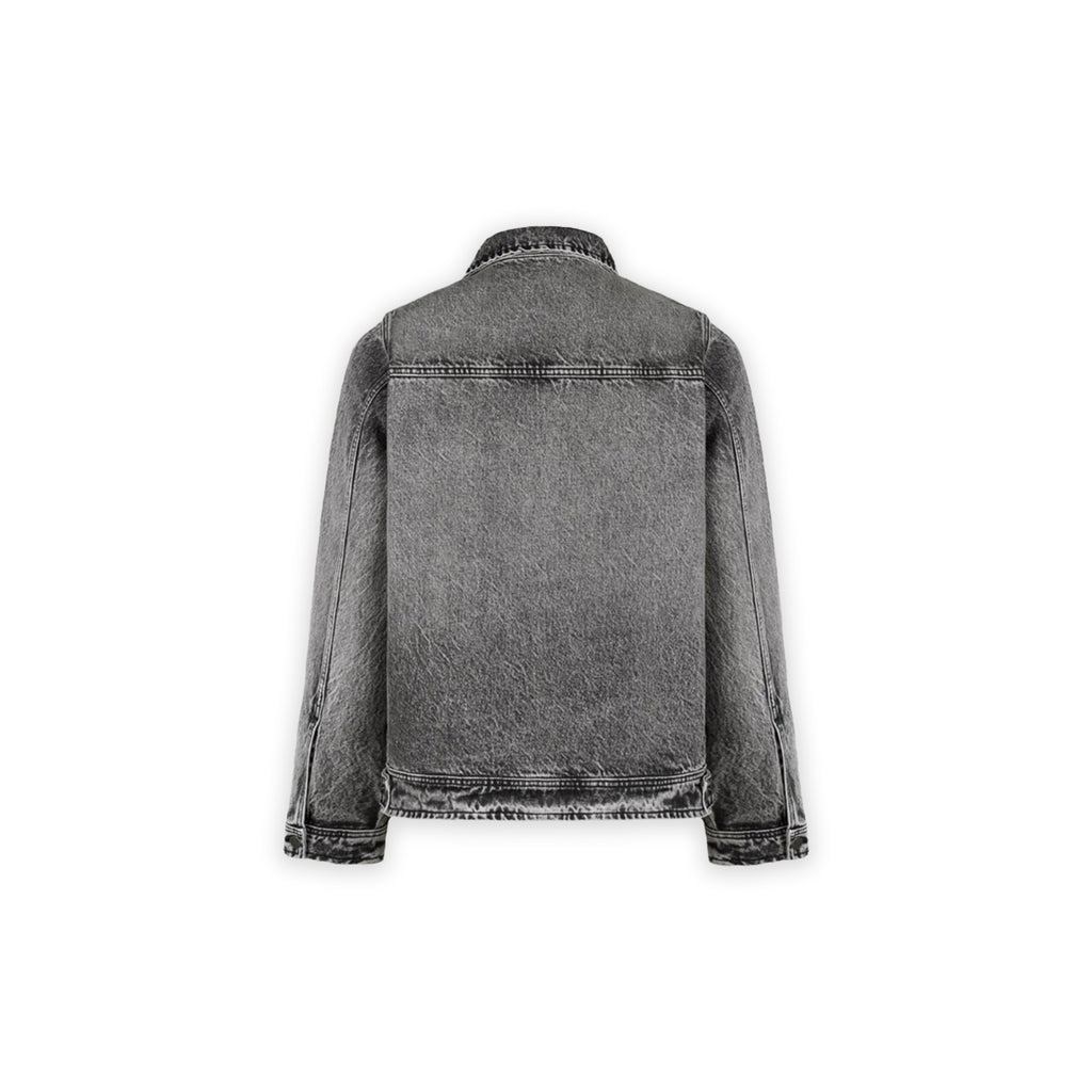 Faded Mid Wash Grey Boxy Denim Jacket