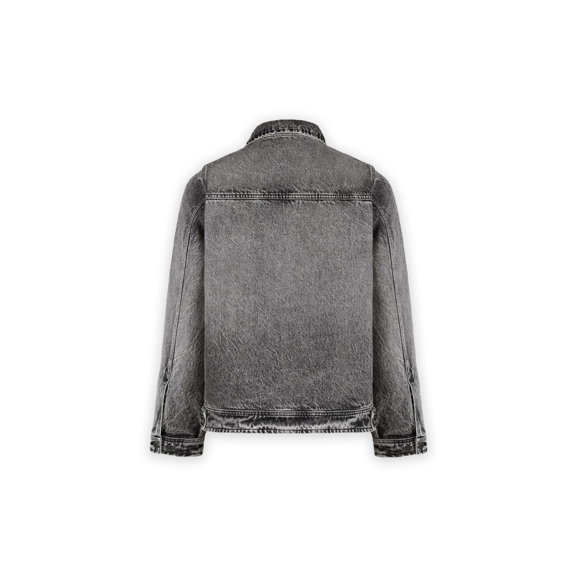 Faded Mid Wash Grey Boxy Denim Jacket