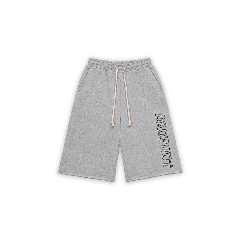 DROPOUT RHINESTONE SWEAT JORTS –  GREY