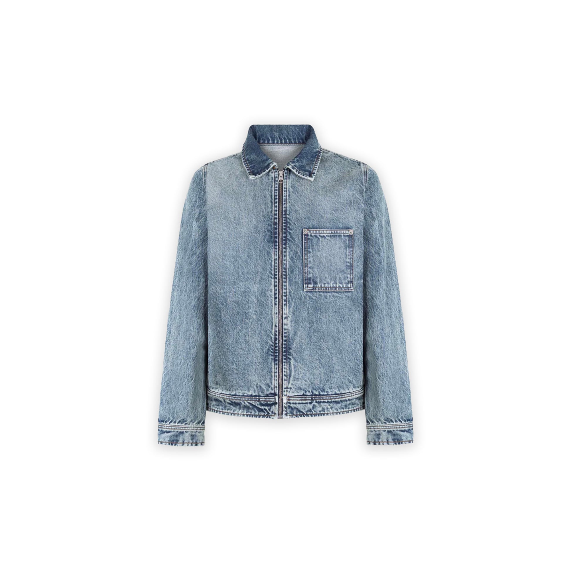 Faded  Blue Boxy Denim Jacket