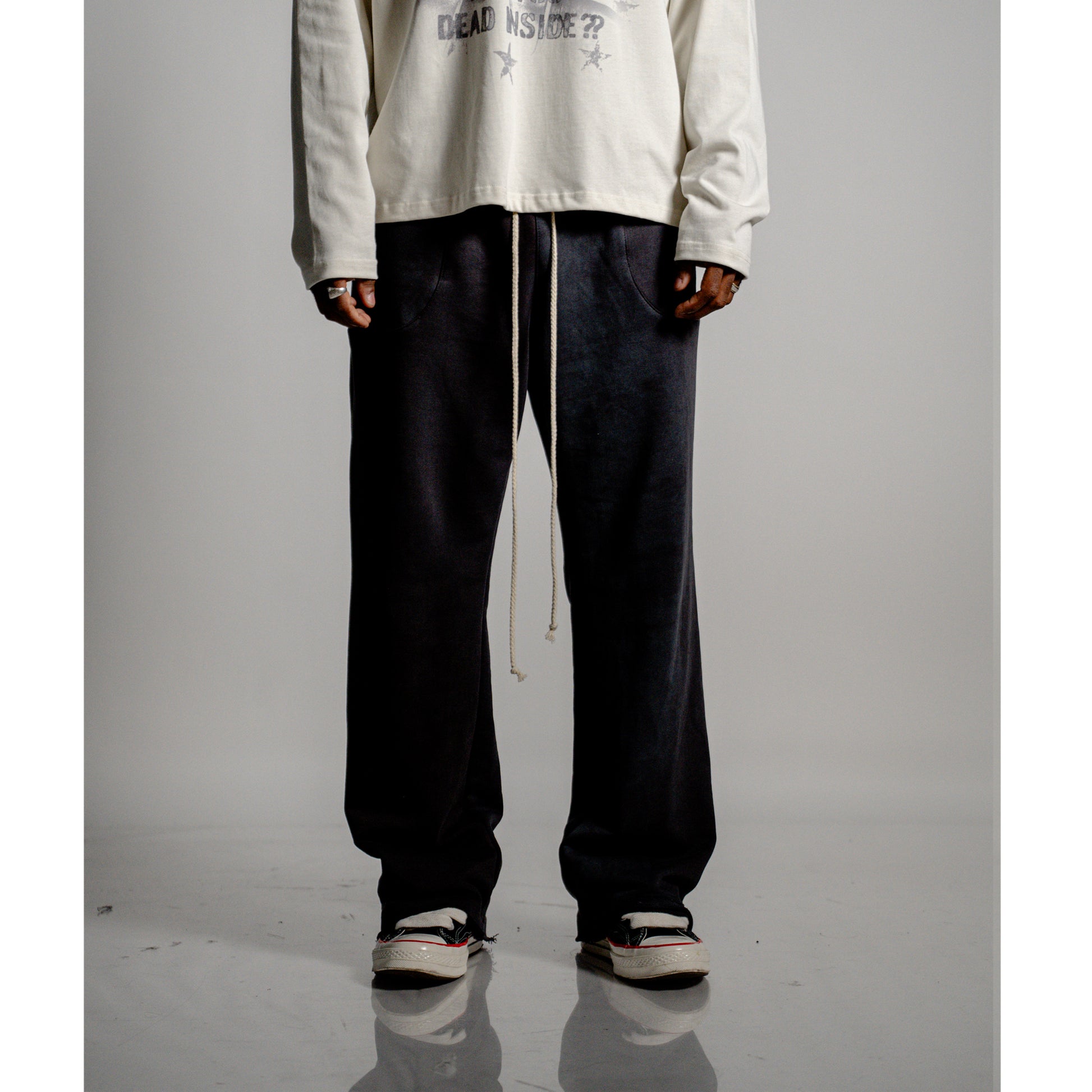 Wide Leg Sweatpants – Charcoal Wash