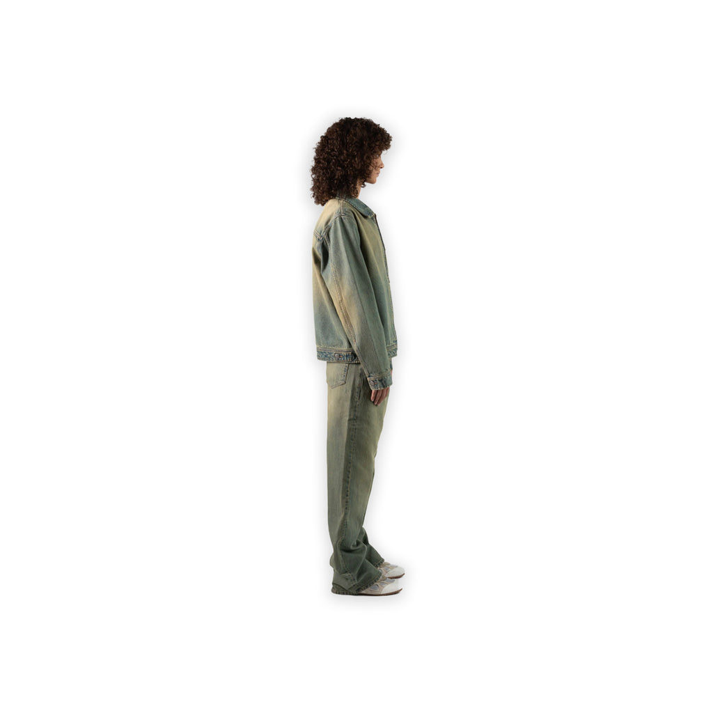 Faded Burn Light Blue Boxy Denim Jacket